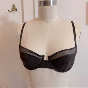 Wolford grey mesh panel bra